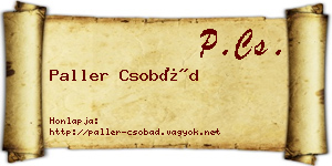 Paller Csobád névjegykártya